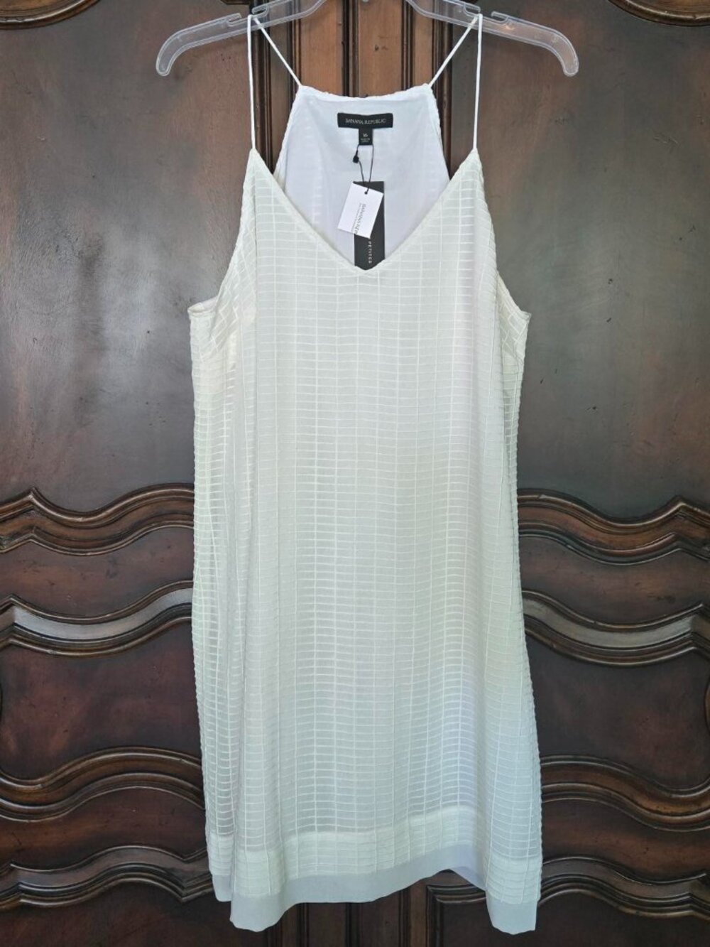 NWT Banana Republic white spaghetti strap women's Dress Size 16